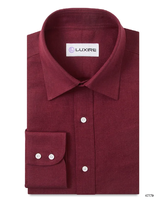 Minimal Timeless Classic Styles Maroon Cool Linen Cotton