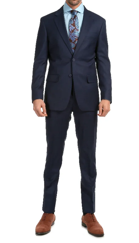 Relaxed Edge Winter Outfits Mason Navy Men's Premium 2pc Premium Wool Slim Fit Suit Relaxed Edge Winter Outfits Mason Navy Men's Premium 2pc Premium Wool Slim Fit Suit