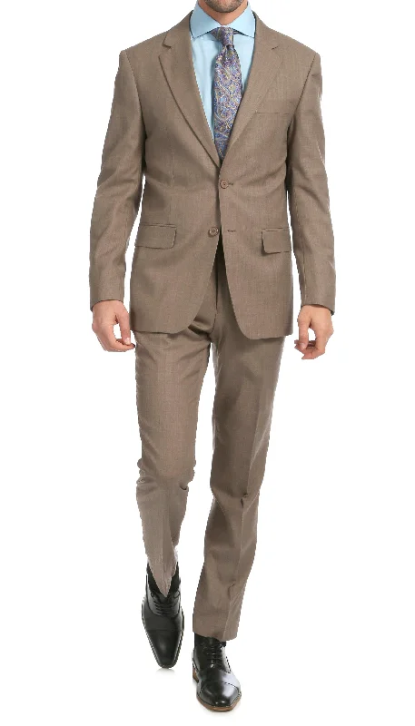 Heritage Edge Summer Trends Mason Sand Men's Premium 2 Piece Wool Slim Fit Suit
