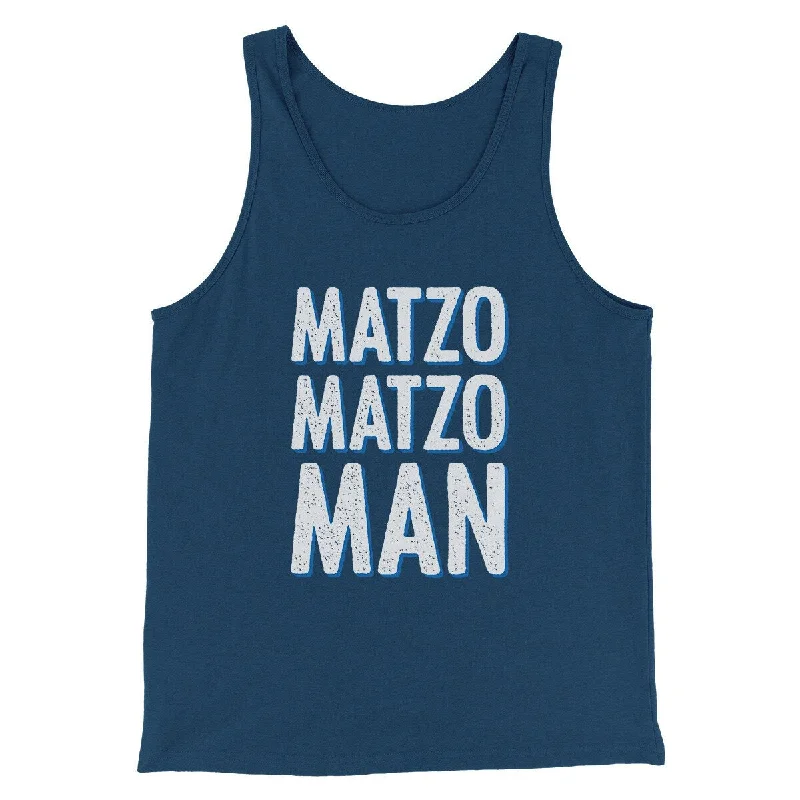 Smart Contemporary Denim Looks Matzo Matzo Man Funny Hanukkah Men/Unisex Tank Top