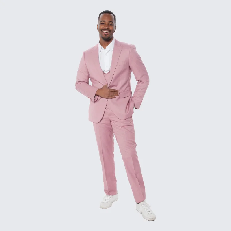 Sophisticated Modern Urban Tees Mauve Slim Fit Suit With Double Breasted Vest - Wedding - Prom Sophisticated Modern Urban Tees Mauve Slim Fit Suit With Double Breasted Vest - Wedding - Prom