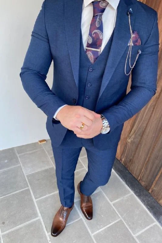 Smart Urban Casual Styles Men 3 Piece Blue Suit Wedding Suit, Dinner Suit, Party Wear Suit, Fashion Formal Suit Business Men Suit Bespoke For Men Smart Urban Casual Styles Men 3 Piece Blue Suit Wedding Suit, Dinner Suit, Party Wear Suit, Fashion Formal Suit Business Men Suit Bespoke For Men