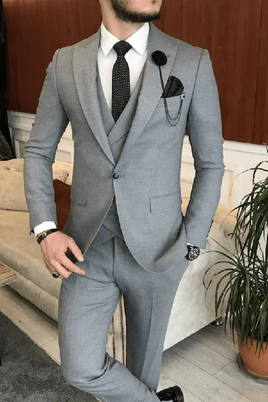 Casual Rebel Fashion Jacket Men 3 Piece Slim Fit Suit Grey Wedding Suit, Dinner Suit, Party Suit Bespoke Tailoring Casual Rebel Fashion Jacket Men 3 Piece Slim Fit Suit Grey Wedding Suit, Dinner Suit, Party Suit Bespoke Tailoring
