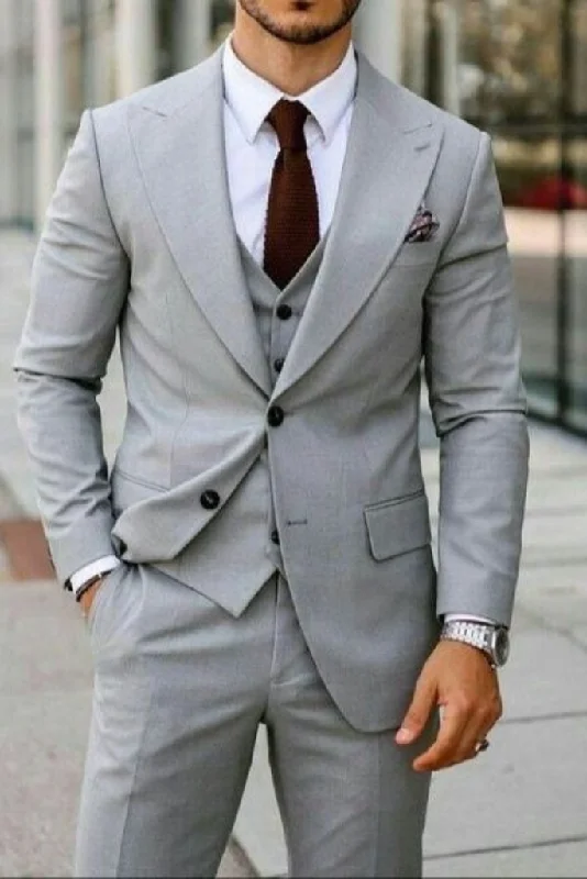Contemporary Rugged Formal Wear Men 3 Piece Suit Grey Wedding Suits, Dinner Suit, Party Suit Slim Fit Suit Two Button Suits Wedding Groom Suit Bespoke For Men Contemporary Rugged Formal Wear Men 3 Piece Suit Grey Wedding Suits, Dinner Suit, Party Suit Slim Fit Suit Two Button Suits Wedding Groom Suit Bespoke For Men