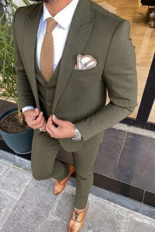 Contemporary Edge Urban Gear Men Three Piece Suit Olive Green, Wedding Suit, Dinner Suit, Prom Groom Suit Contemporary Edge Urban Gear Men Three Piece Suit Olive Green, Wedding Suit, Dinner Suit, Prom Groom Suit