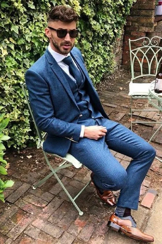 Street Chic Layered Styles men blue tweed suit beach wedding suit groom wear suit dinner suit prom suit for men groomsmen suit party wear suit gift for him Street Chic Layered Styles men blue tweed suit beach wedding suit groom wear suit dinner suit prom suit for men groomsmen suit party wear suit gift for him