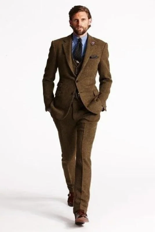 Casual Rugged Cozy Jackets Men Brown Tweed Suit Winter Suits, Dinner Suit, Wedding Grooms Suit Casual Rugged Cozy Jackets Men Brown Tweed Suit Winter Suits, Dinner Suit, Wedding Grooms Suit