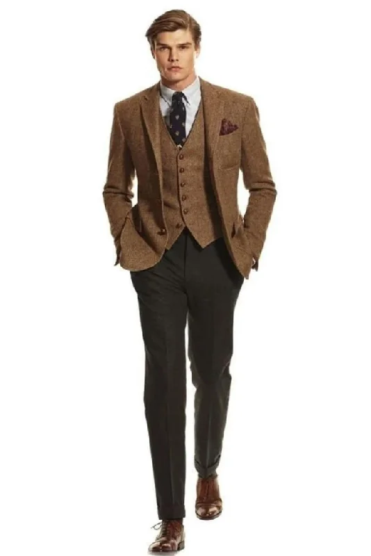 Street Minimal Minimal Apparel Men brown tweed suits 3 piece suits, wedding suits, Men Dinner suits, Groom Wear, Men slim fit suits Street Minimal Minimal Apparel Men brown tweed suits 3 piece suits, wedding suits, Men Dinner suits, Groom Wear, Men slim fit suits