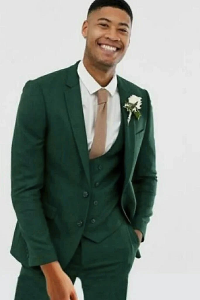 Relaxed Chic Denim Trends Men Emerald Green Three Piece Suit Wedding Grooms Suit Dinner Suit, Party Suit, Bespoke Tailoring Relaxed Chic Denim Trends Men Emerald Green Three Piece Suit Wedding Grooms Suit Dinner Suit, Party Suit, Bespoke Tailoring