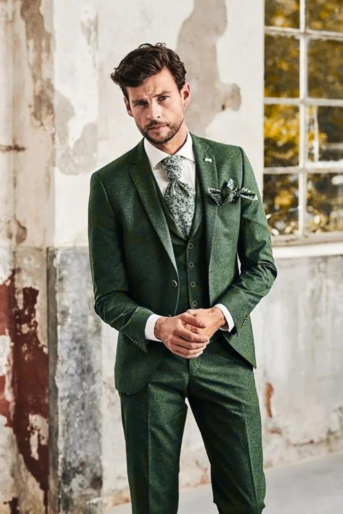 Heritage Rebel Everyday Apparel Men green tweed suits