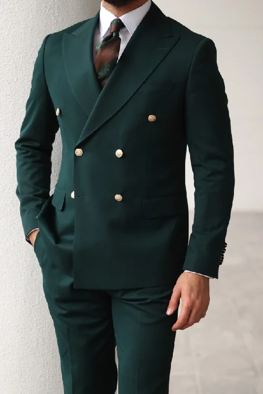 Minimalist Street Chic Styles Men Green Two Piece Suit Double Breasted Suit Wedding Suit Slim Fit suits Bespoke Minimalist Street Chic Styles Men Green Two Piece Suit Double Breasted Suit Wedding Suit Slim Fit suits Bespoke