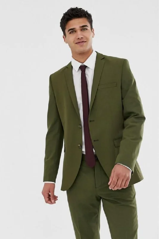 Smart Urban Relaxed Styles Men's Olive Green Suit 2 Piece, Slim Fit Suit, Formal Wedding Suits Smart Urban Relaxed Styles Men's Olive Green Suit 2 Piece, Slim Fit Suit, Formal Wedding Suits