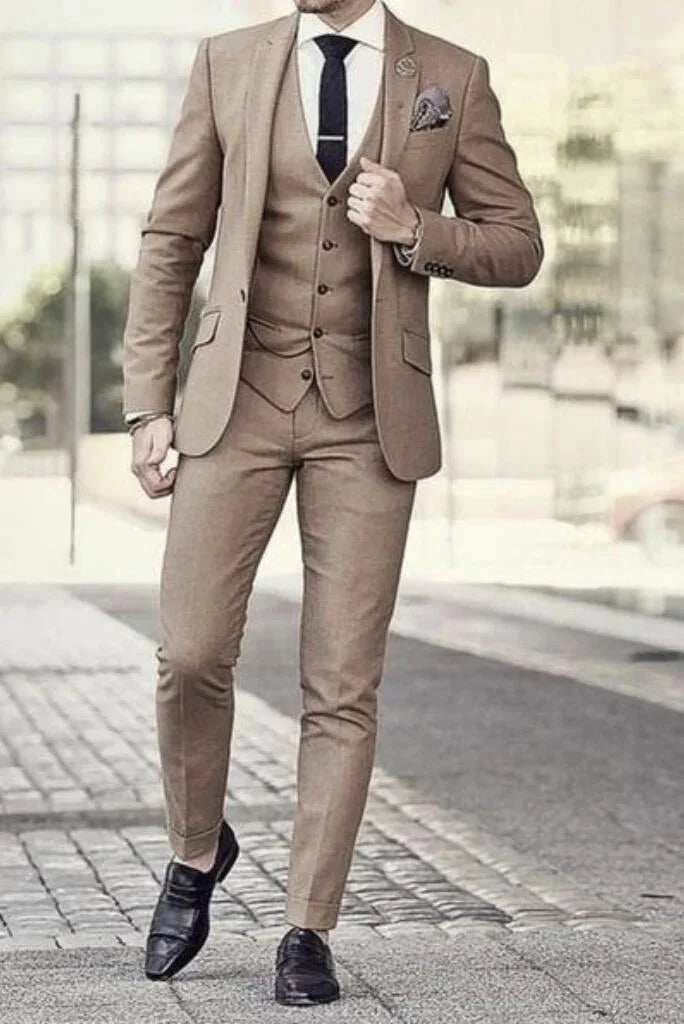 Minimal Luxe Stylish Casuals Men Three Piece Suit Golden Brown Slim Fit Suit Wedding Suit, Dinner Suit Party Suit Bespoke Tailoring Minimal Luxe Stylish Casuals Men Three Piece Suit Golden Brown Slim Fit Suit Wedding Suit, Dinner Suit Party Suit Bespoke Tailoring