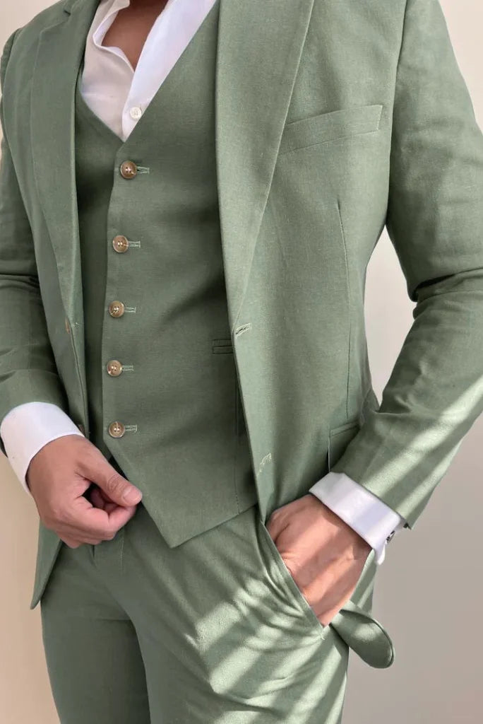 Classic Edge Cool Pieces Men Three Piece Suit Sage Green Two Button Suit Wedding Suit Slim Fit Suit Formal Fashion Groom Wedding Suit Bespoke For Men Classic Edge Cool Pieces Men Three Piece Suit Sage Green Two Button Suit Wedding Suit Slim Fit Suit Formal Fashion Groom Wedding Suit Bespoke For Men