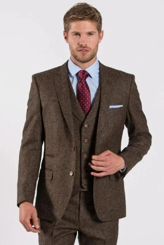 Minimal Classic Casual Trousers Men Three Piece Tweed Suits Wedding Suit, Dinner Suit, Party Wear Suits Slim Fit Tweed Suit Brown Minimal Classic Casual Trousers Men Three Piece Tweed Suits Wedding Suit, Dinner Suit, Party Wear Suits Slim Fit Tweed Suit Brown