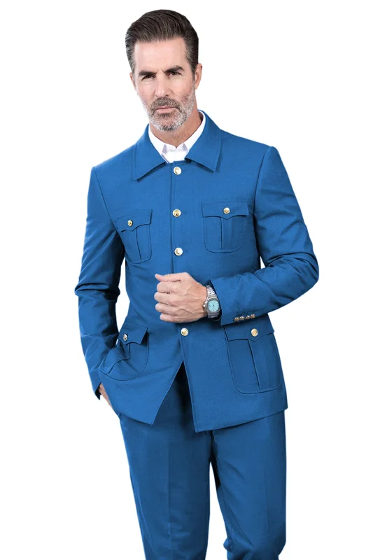 Chic Smart Trendy Apparel Men's 2 Piece Lapel With Metal Clasp Classic Fit vintage Suit Chic Smart Trendy Apparel Men's 2 Piece Lapel With Metal Clasp Classic Fit vintage Suit
