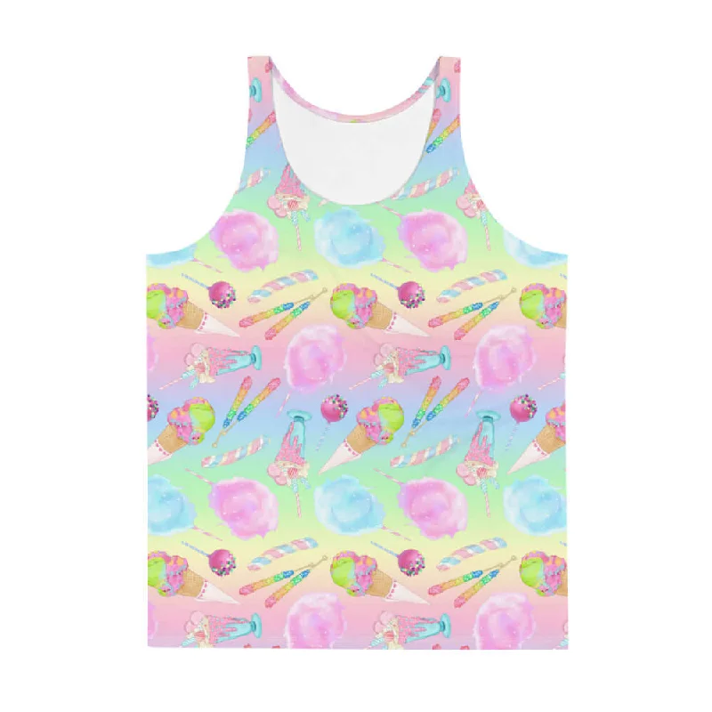Casual Minimal Urban Fashion Men's Rainbow Candy Tank Top