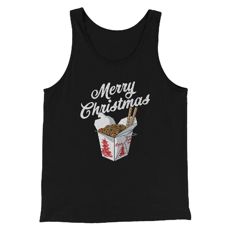 Rugged Classic Sleek Designs Merry Christmas Takeout Funny Hanukkah Men/Unisex Tank Top