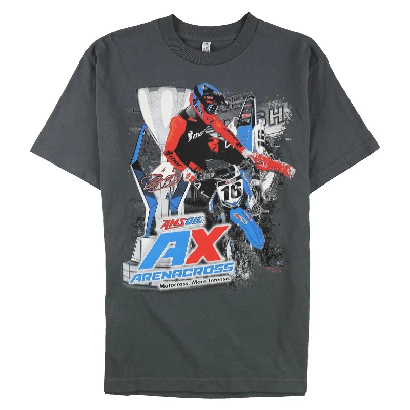 Sleek Rugged Urban Gear Motocross Mens AMSOIL AX Arenacross Graphic T-Shirt, Grey, Medium