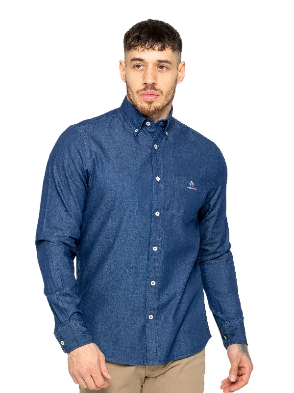 Chic Monochrome Street Outfit Enzo | Mens Regular Fit Denim Shirt