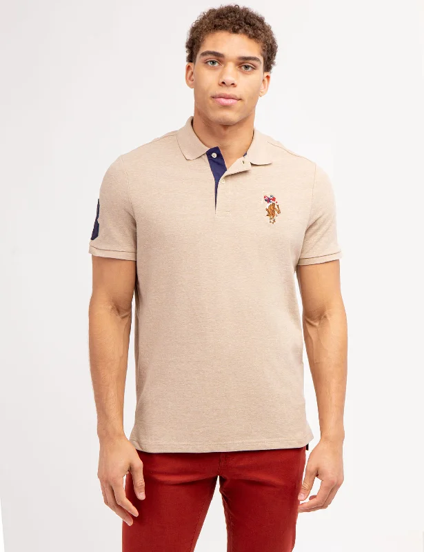 Polished Street Smart Casual MULTI COLOR BIG LOGO POLO SHIRT