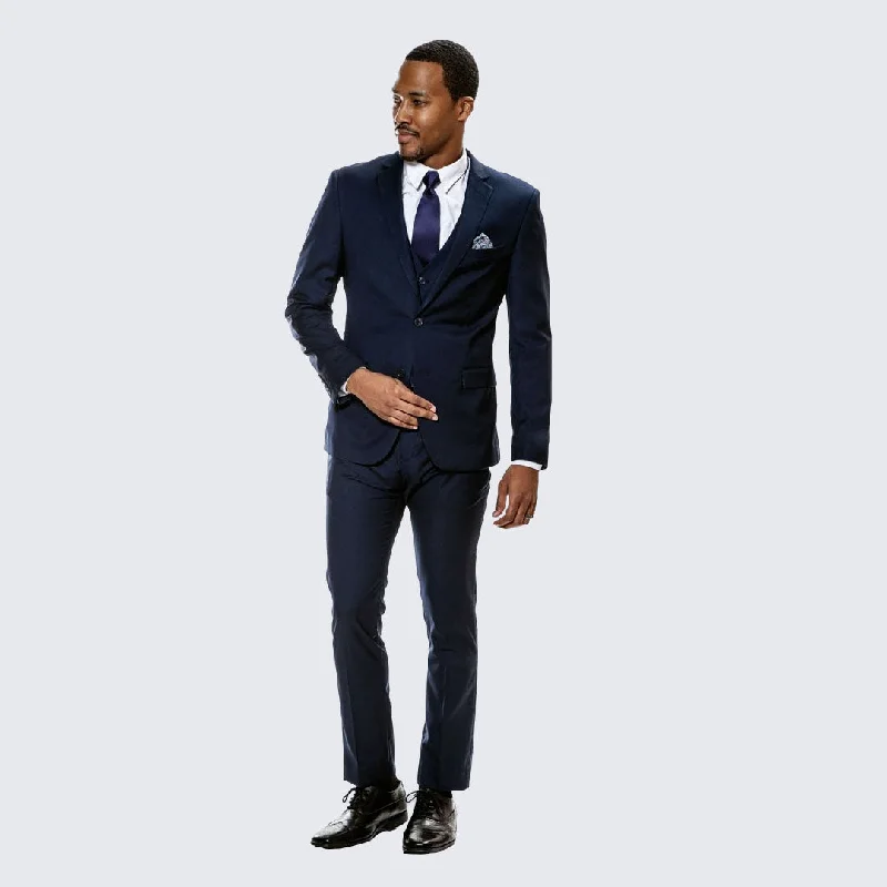 Contemporary Classic Relaxed Jackets Navy Blue Skinny Fit Suit Three Piece Set - Separates - Wedding - Prom Contemporary Classic Relaxed Jackets Navy Blue Skinny Fit Suit Three Piece Set - Separates - Wedding - Prom