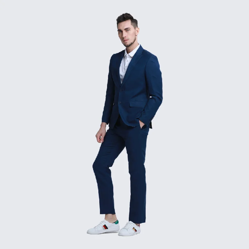 Sophisticated Rugged Relaxed Fit Navy Linen Suit Slim Fit Two Piece Set - Wedding - Prom Sophisticated Rugged Relaxed Fit Navy Linen Suit Slim Fit Two Piece Set - Wedding - Prom