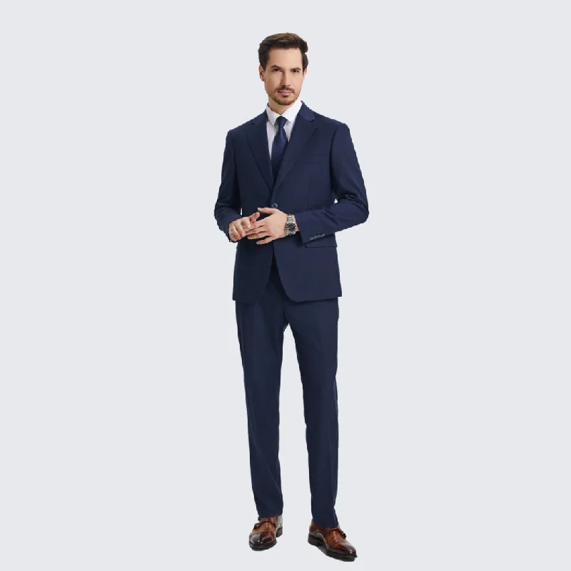 Vintage Street Casual Trousers Men's Navy Suit Three Piece Set by Stacy Adams - Wedding - Prom Vintage Street Casual Trousers Men's Navy Suit Three Piece Set by Stacy Adams - Wedding - Prom