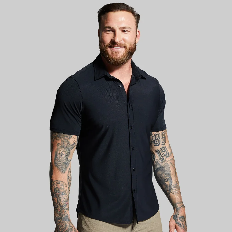 Monochrome Minimal Premium Wardrobe Network Short Sleeve (Black)