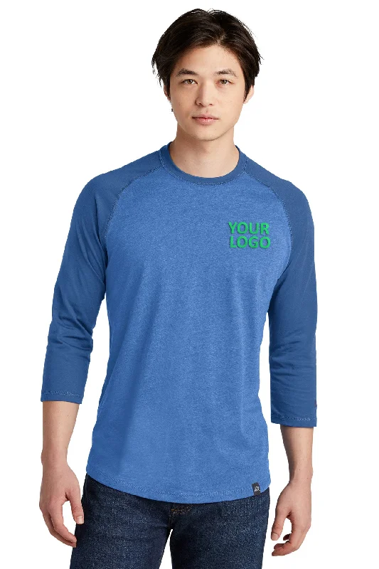 Relaxed Chic Relaxed T-shirts New Era Heritage Blend 3/4-Sleeve Baseball Printed Tee's, Royal/ Royal Heather Relaxed Chic Relaxed T-shirts New Era Heritage Blend 3/4-Sleeve Baseball Printed Tee's, Royal/ Royal Heather