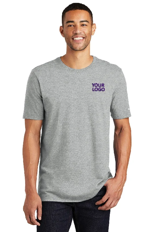 Sleek Rugged Lightweight Tops Nike Core Cotton Custom Tees, Dark Grey Heather