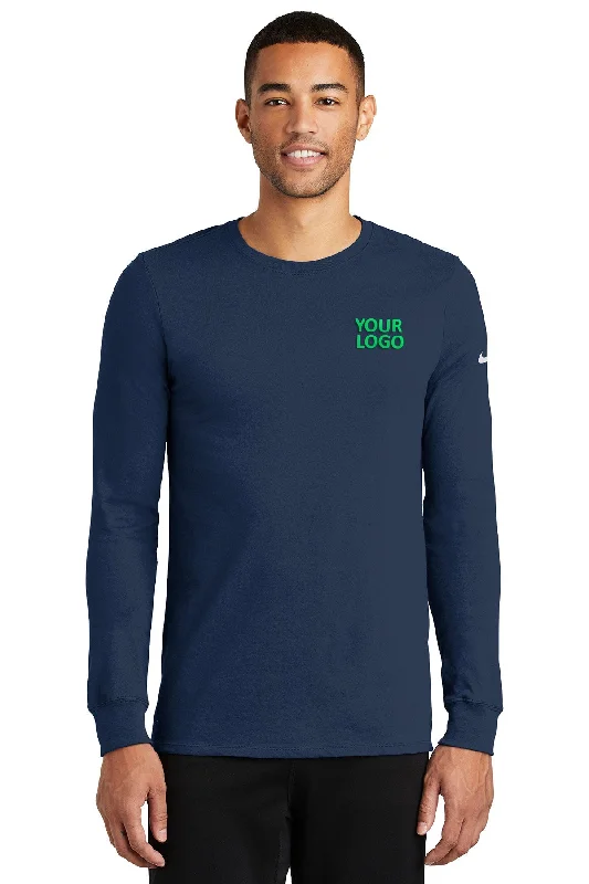 Classic Cool Outdoor Apparel Nike Dri-FIT Long Sleeve Custom Tees, College Navy