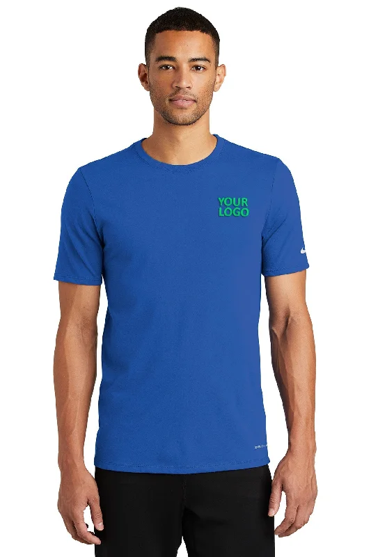Timeless Cool Sleek Designs Nike DriFIT Cotton Poly Custom Tees, Rush Blue