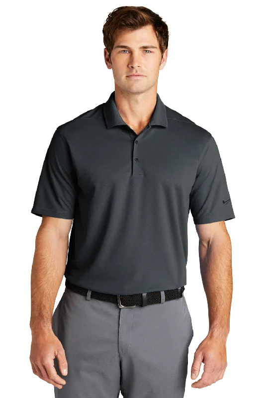 Modern Heritage Easygoing Wardrobe Nike Mens Dri-Fit Moisture Wicking Micro Pique 2.0 Short Sleeve Polo Shirt - Anthracite Grey Modern Heritage Easygoing Wardrobe Nike Mens Dri-Fit Moisture Wicking Micro Pique 2.0 Short Sleeve Polo Shirt - Anthracite Grey