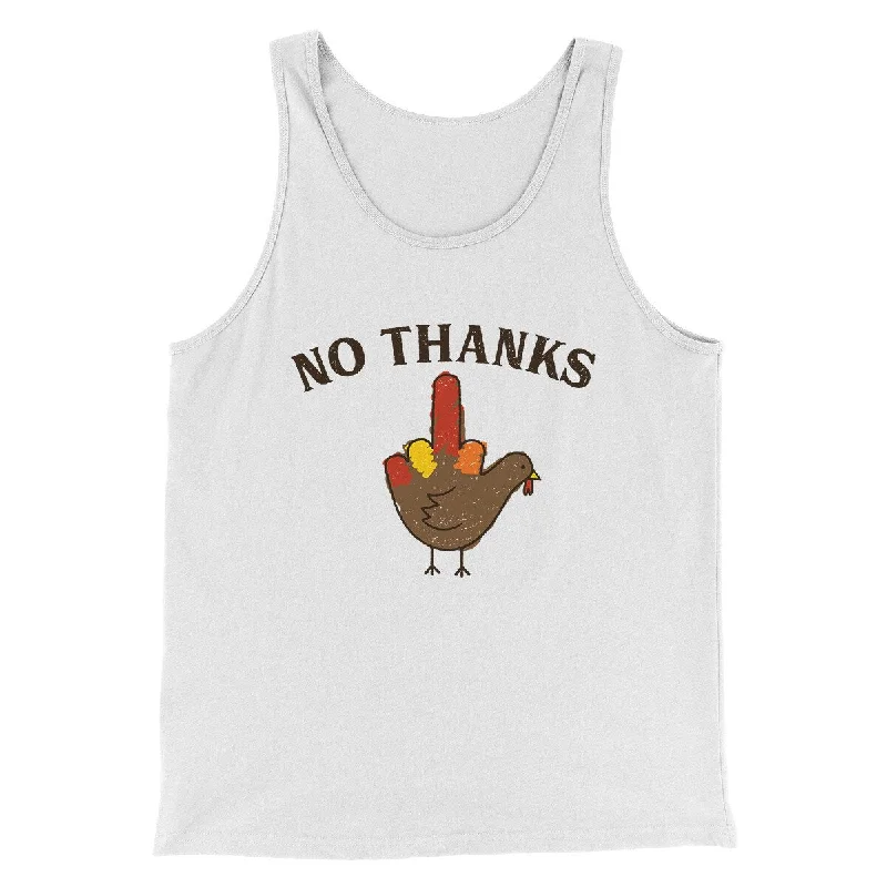 Retro Rugged Modern Basics No Thanks Funny Thanksgiving Men/Unisex Tank Top