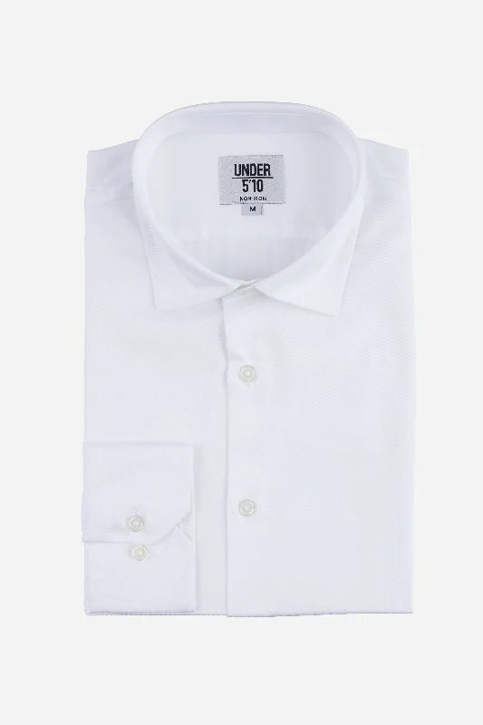 Timeless Cool Layered Styles Non-Iron Twill Dress Shirt White