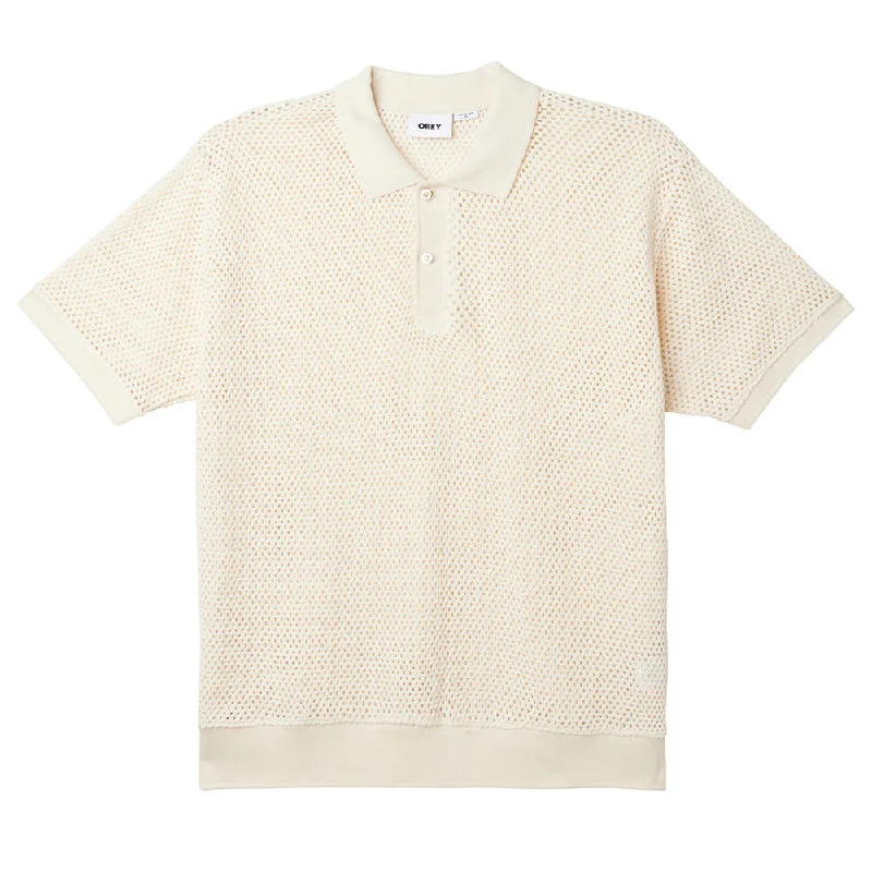 Modern Street Trendy Pants OBEY DUKE MESH POLO // UNBLEACHED