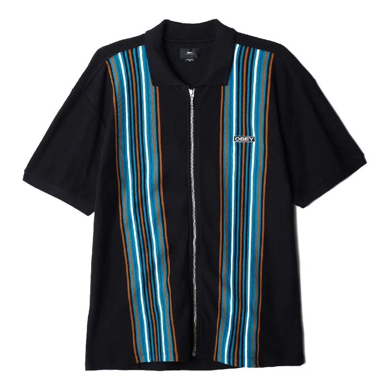 Smart Minimal Casual Shoes OBEY KELLY CLASSIC ZIP POLO S/S // BLACK MULTI