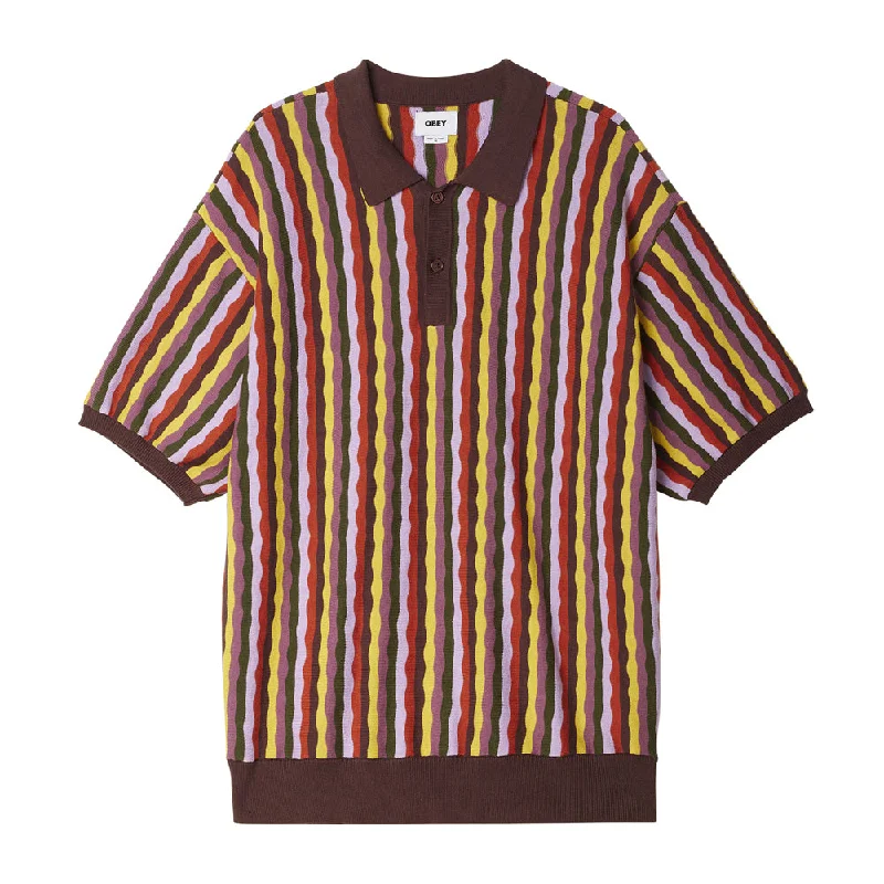 Smart Urban Elegant Outfits OBEY SURFACE POLO SWEATER SS // SEPIA MULTI