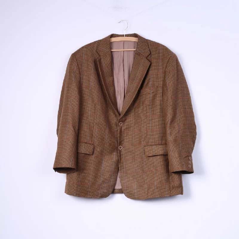 Modern Street Minimalist Pieces Otto Berg Fashion Mens 27 (XL) Blazer Mustard Single Breasted Wool Check Palazzo Top Modern Street Minimalist Pieces Otto Berg Fashion Mens 27 (XL) Blazer Mustard Single Breasted Wool Check Palazzo Top