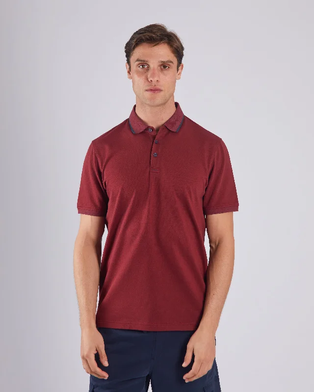 Modern Minimal Formal Shirts Axel Polo Havana Red
