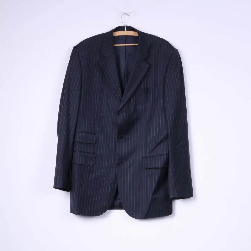 Contemporary Street Casual Shoes Patrick Hellmann Collection Men 110 42 Suit Navy Striped Blazer Trousers Single Breasted Wool Jacket Contemporary Street Casual Shoes Patrick Hellmann Collection Men 110 42 Suit Navy Striped Blazer Trousers Single Breasted Wool Jacket