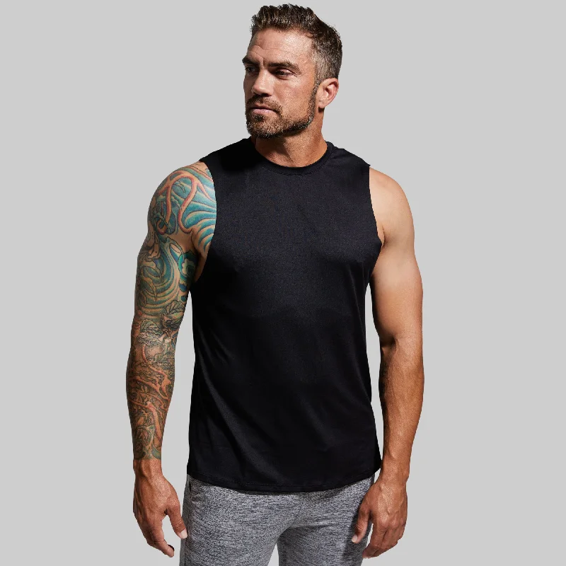 Vintage Contemporary Layered Styles Perfect Cut Tank (Black)