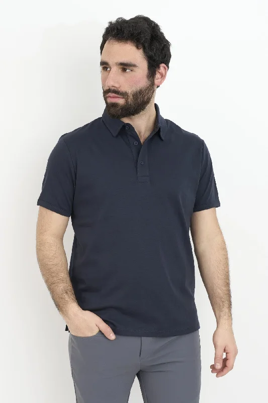 Sophisticated Sleek Classic Apparel Pima Cool Touch Polo Navy