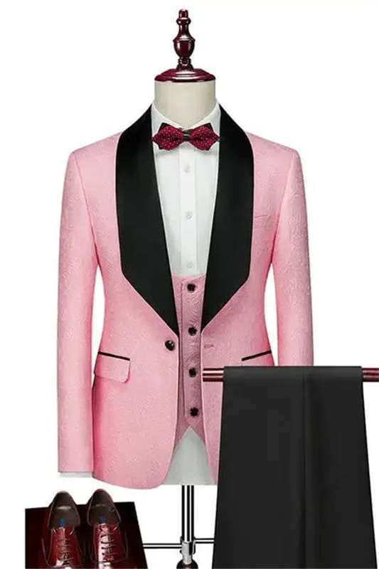 Heritage Cool Trendy Apparel Pink Shawl Lapel 3 Pieces Slim Wedding Suits Tuxedos Groom Dinner Party Heritage Cool Trendy Apparel Pink Shawl Lapel 3 Pieces Slim Wedding Suits Tuxedos Groom Dinner Party