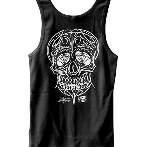 Casual Sleek Stylish Jackets Pinstriped Skull Men's Tank Top