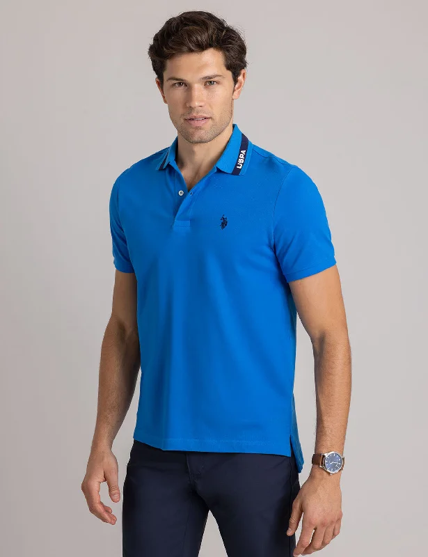 Minimal Classic Sports Gear PIQUE POLO SHIRT WITH TIPPED COLLAR