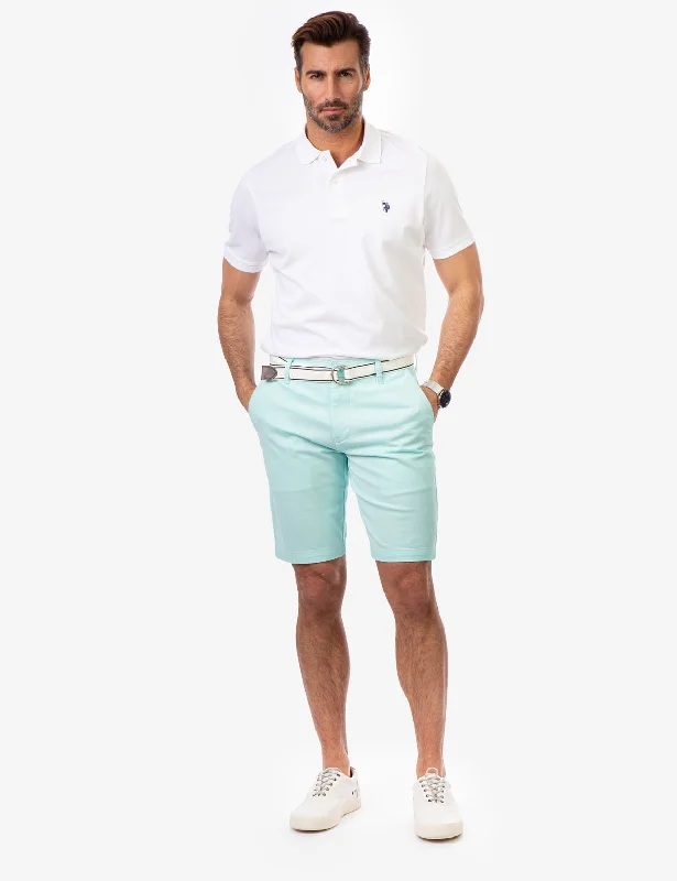 Classic Edge Denim Looks SOLID PIQUE SMALL LOGO POLO SHIRT