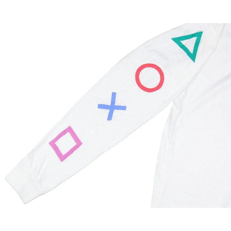 Polished Street Trendy Apparel PlayStation Men's Console Controller Button Icons Adult Long Sleeve T-Shirt Polished Street Trendy Apparel PlayStation Men's Console Controller Button Icons Adult Long Sleeve T-Shirt