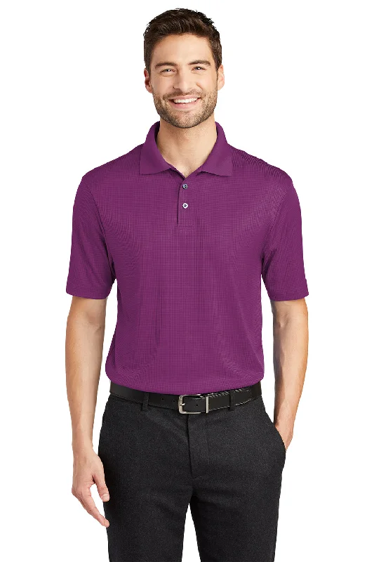 Retro Street Smart Tops Port Authority Mens Performance Moisture Wicking Short Sleeve Polo Shirt - Violet Purple Retro Street Smart Tops Port Authority Mens Performance Moisture Wicking Short Sleeve Polo Shirt - Violet Purple